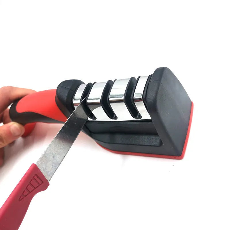 Small plastic manual knife sharpener with fast edged special stone for household kitchen knives, modern simple style
