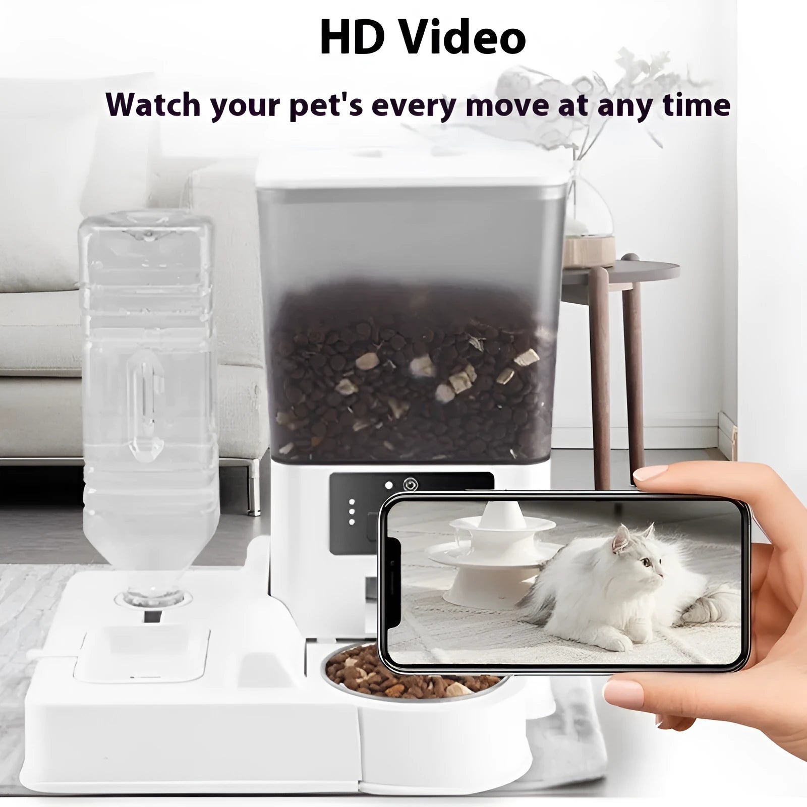 5 litre stainless steel single bowl pet intelligent feeder with multiple smart control model options