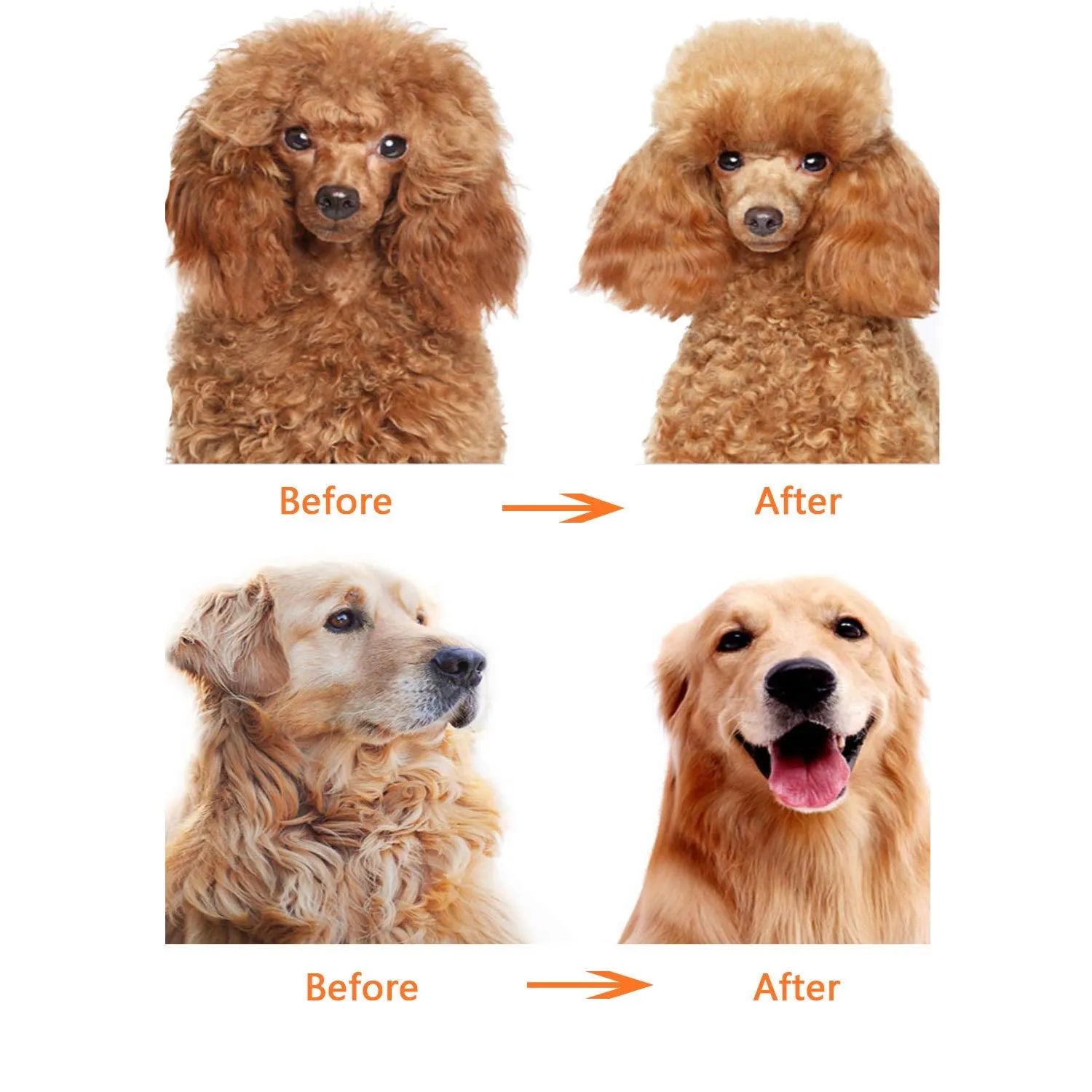 Red pet grooming comb with short and long stainless steel teeth for dematting knots and tangles