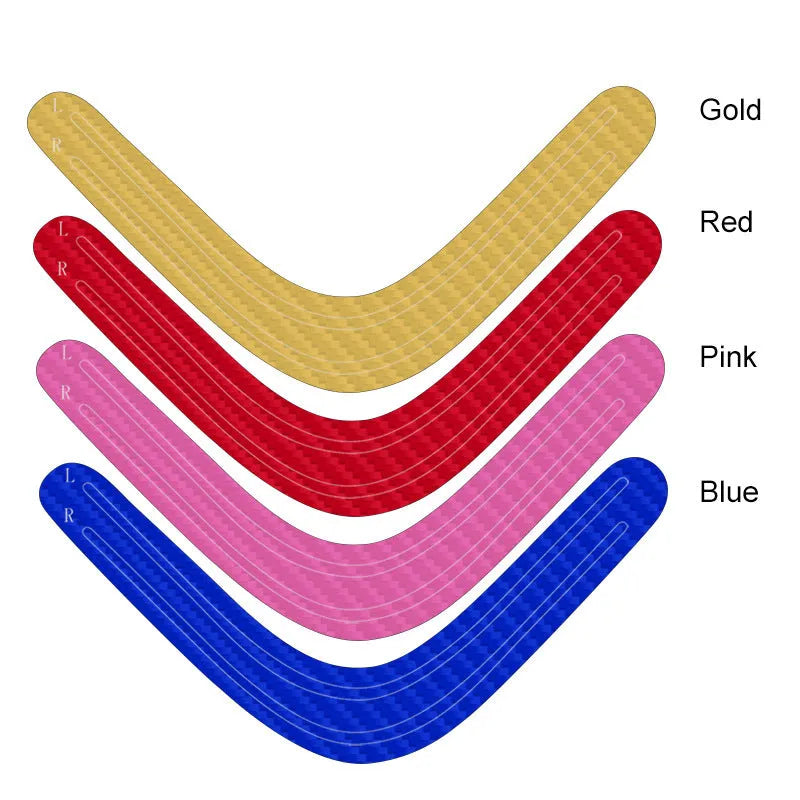 PS5 LED light bar sticker in carbon fibre design, showing pink, red, gold, and blue colour options.