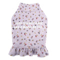 Apricot and light purple floral skirt and undershirt set for small dogs on a white background