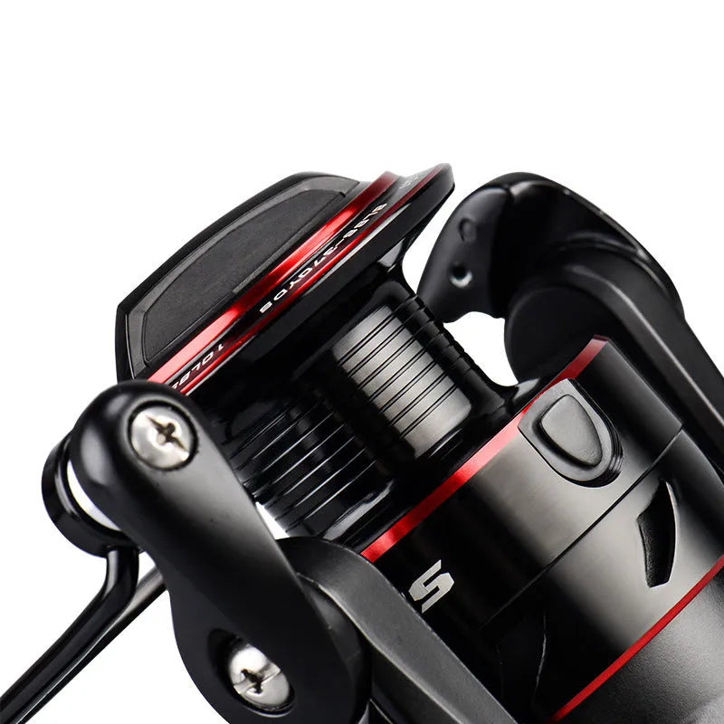 All-metal fishing spinning reel with telescopic fishing rod in four series options