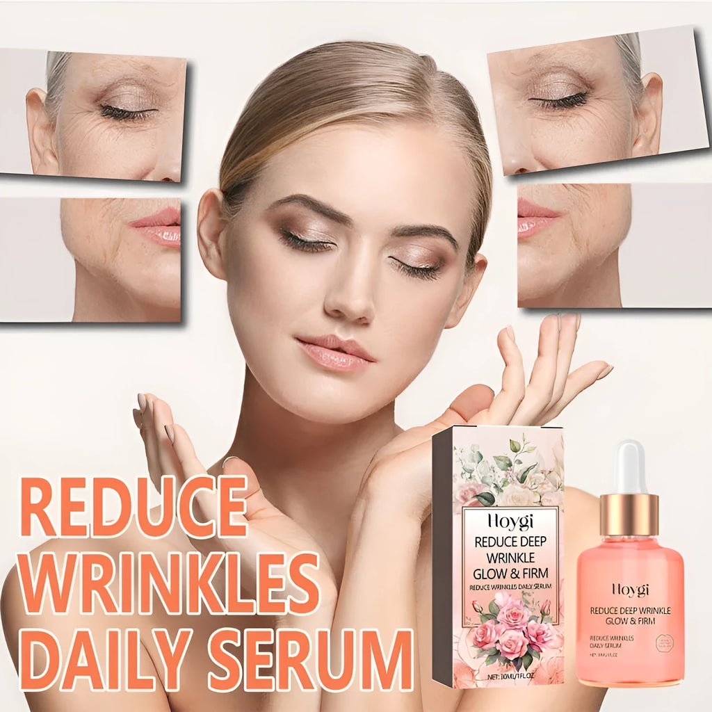 30ml bottle of rose essential oil serum for facial wrinkles and brightening