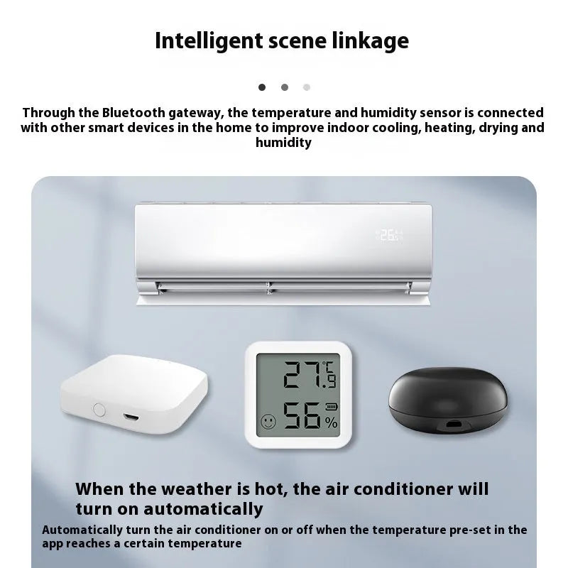Graffiti Bluetooth temperature moisture meter with LCD display in compact ABS casing