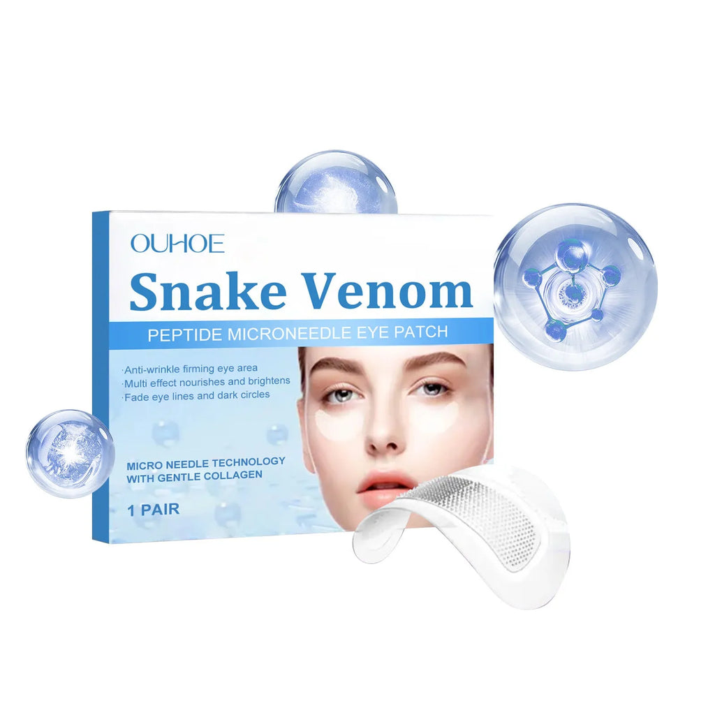 Elastic eye care patch with microneedle design for anti-wrinkle treatment, containing snow extract and sodium hyaluronate