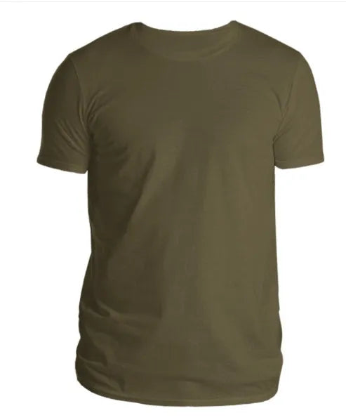 Custom Men's T-shirt in Army Green with short sleeves and crew neck, size XS to 3XL