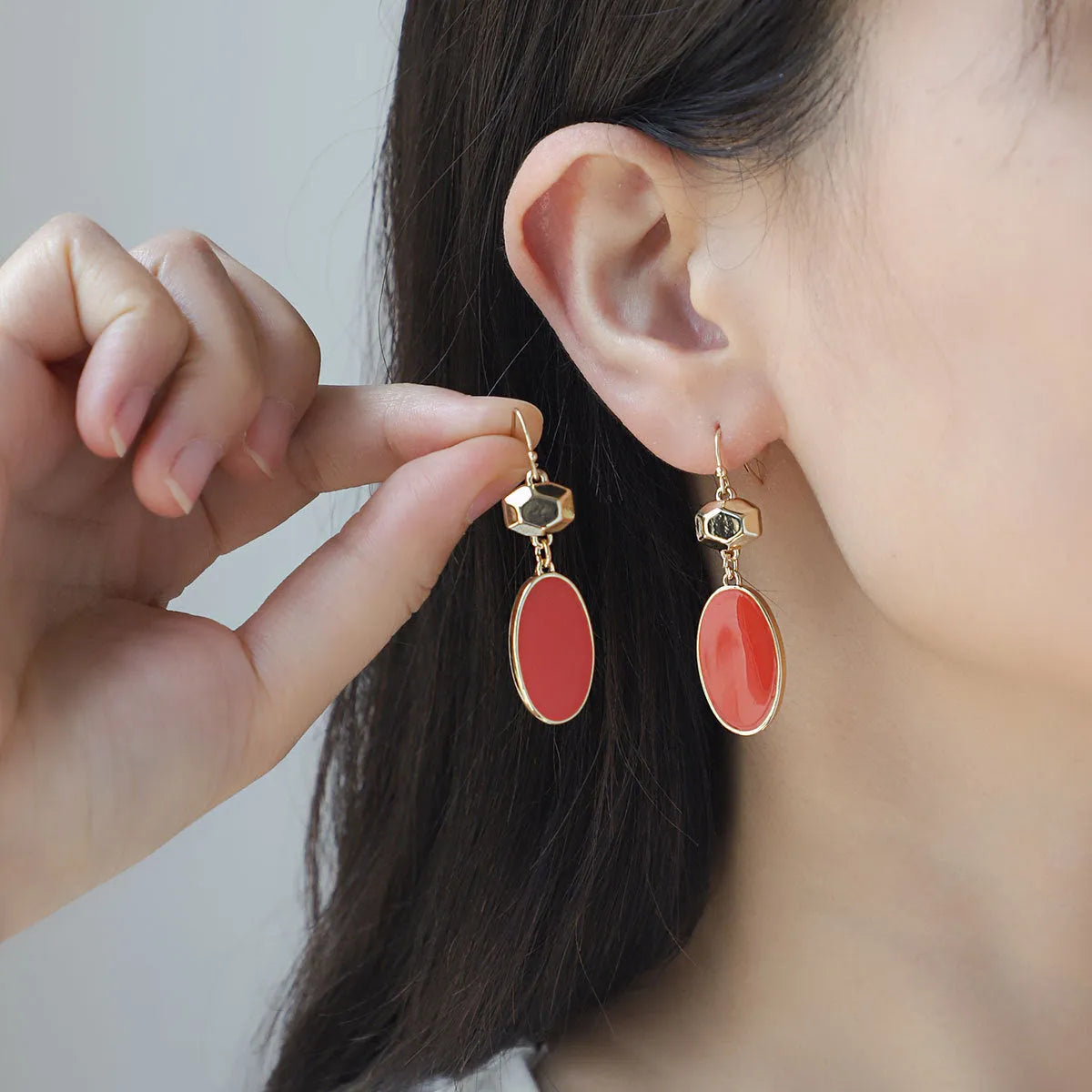 Colorful alloy flower stud earrings in WQE06617 colour option on a white background