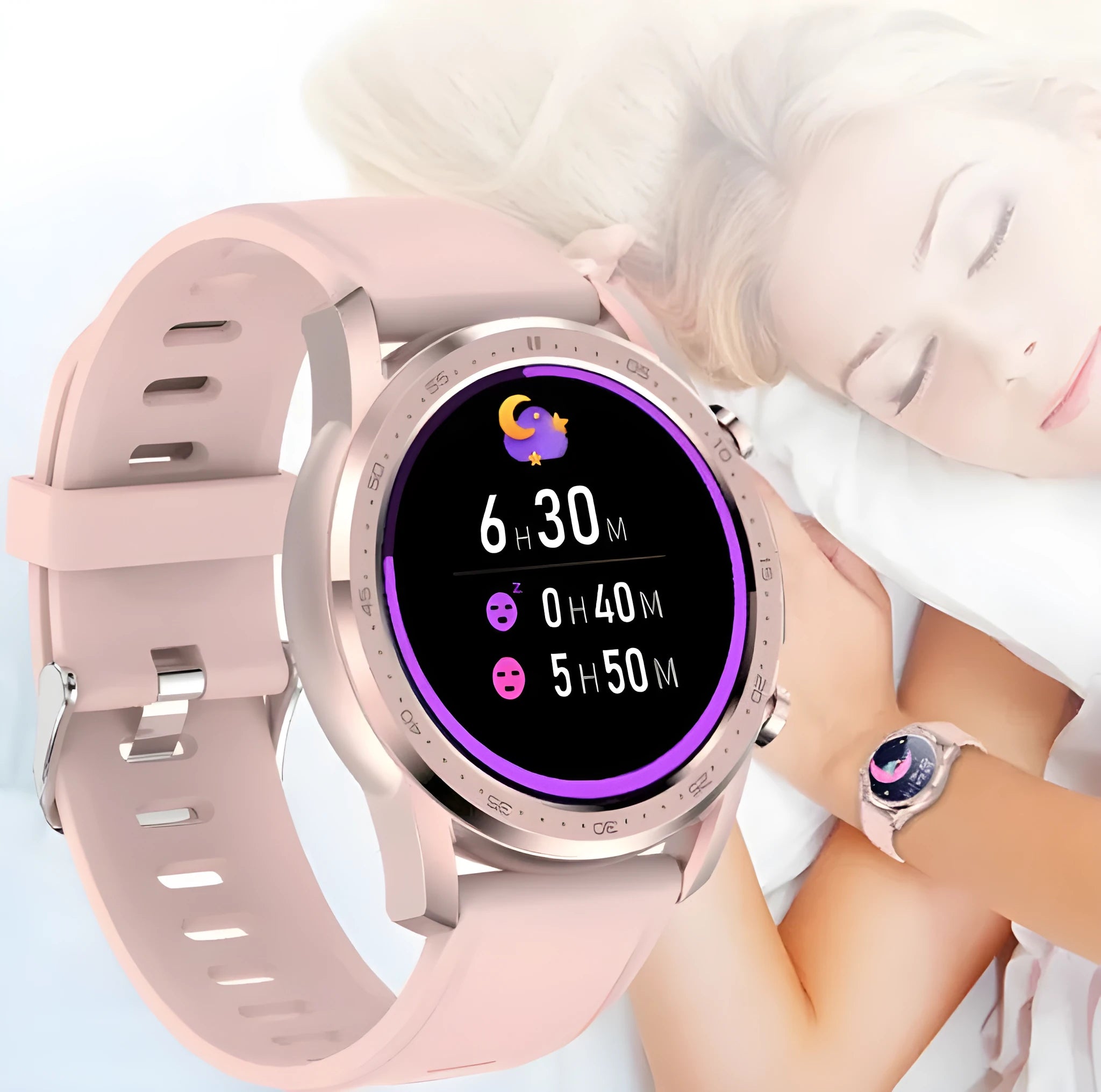 Youth2 Smart Bracelet in black on a wrist, showing the 1.3-inch touchscreen and zinc alloy case.
