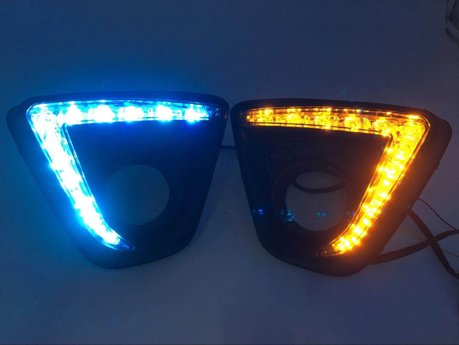 Pair of electroplated LED daytime running light units for Mazda CX-5.