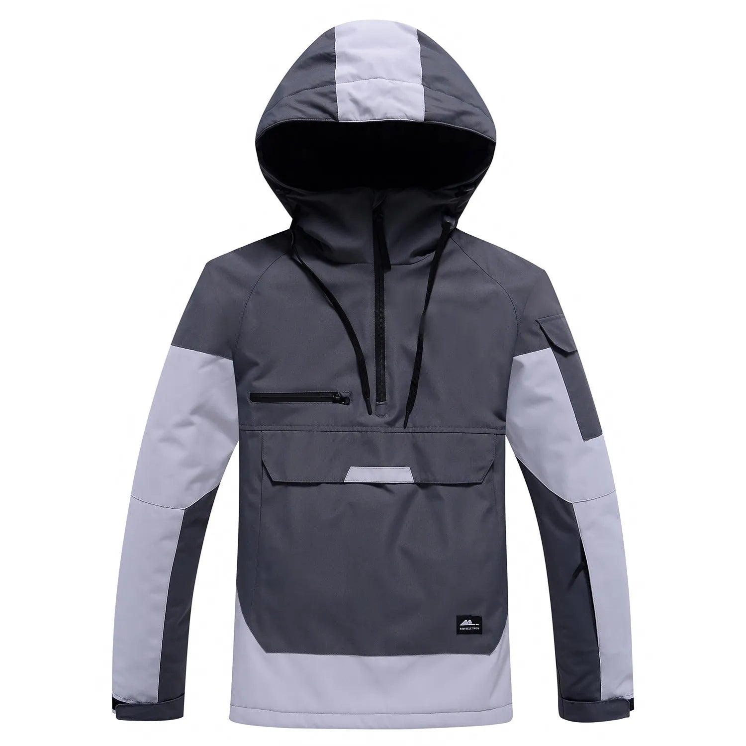 Contrast colour windproof waterproof couple ski hoodie in blue, polyester fibre, 15000mm rating, sizes S-XXL