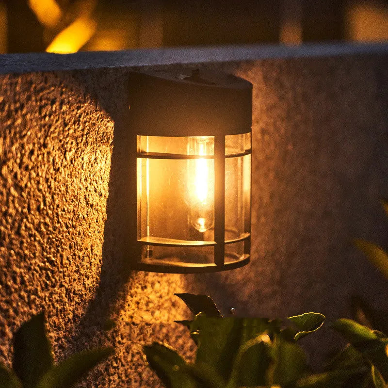Solar outdoor patio balcony garden wall light set warm light IP65 waterproof Tungsten small wall lamp