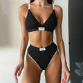 Women's grey embroidered bikini underwear set with sleeveless top and shorts