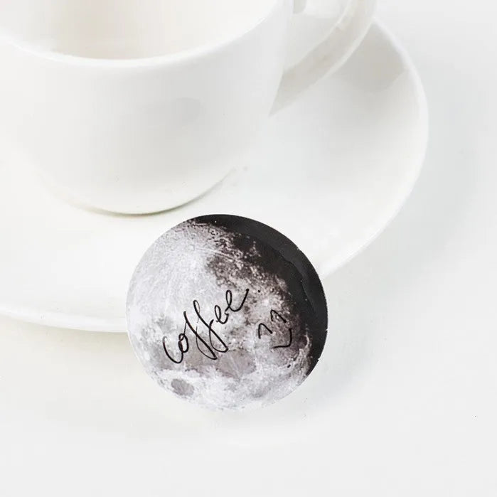 Black moon phases calendar planet stickers set with 45 pieces for hand account decoration