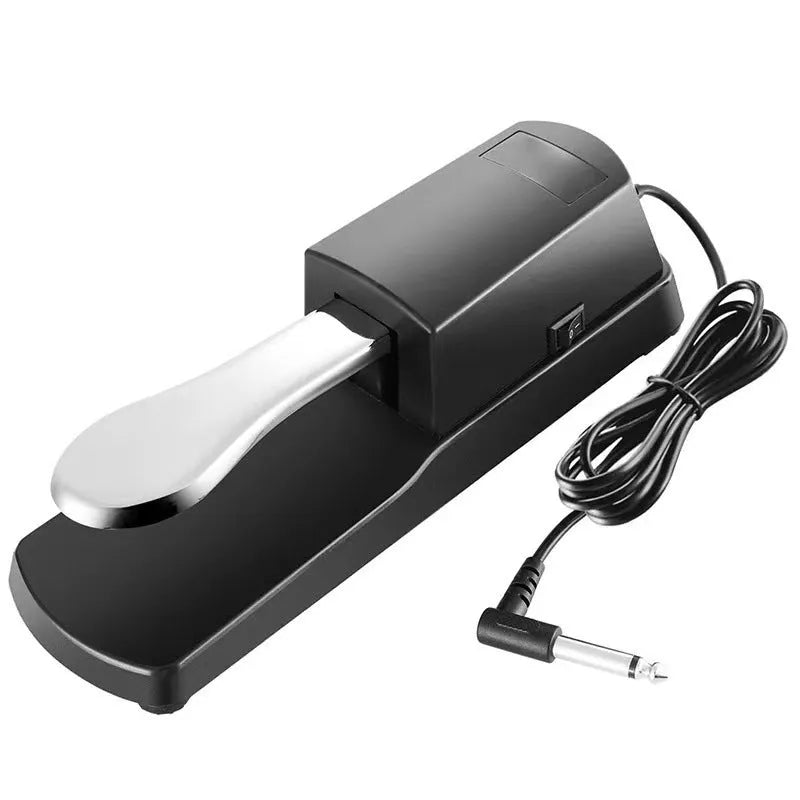 Universal MIDI keyboard sustain pedal with ABS plastic housing and anti-slip rubber base