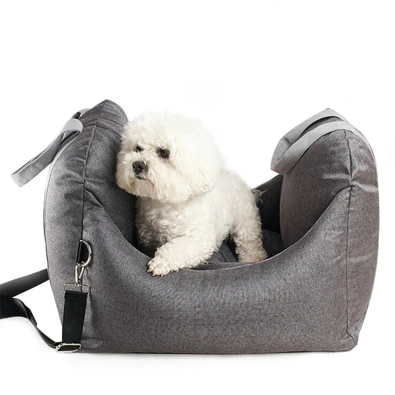 Detachable washable cloth car pet carrier kennel 52x52x44cm in Charcoal Gray, Beige, Light Grey