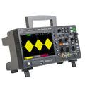 DSO2D10 digital storage oscilloscope front panel with dual channel inputs and display showing waveform