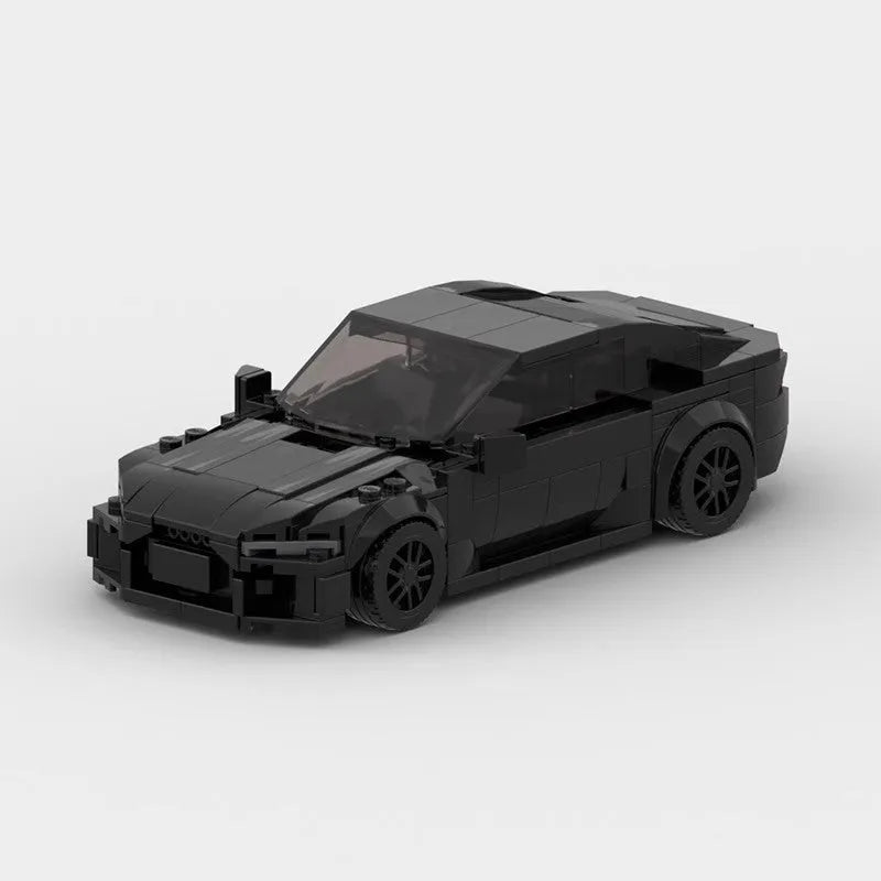 Building blocks for assembling RS7 sports car model, plastic splicing kit in black colour option
