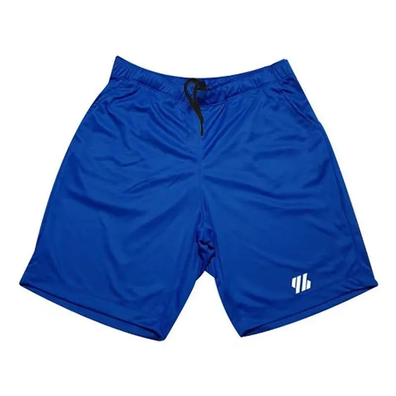 Man's metal silk fabric sports shorts in loose fit for summer running.