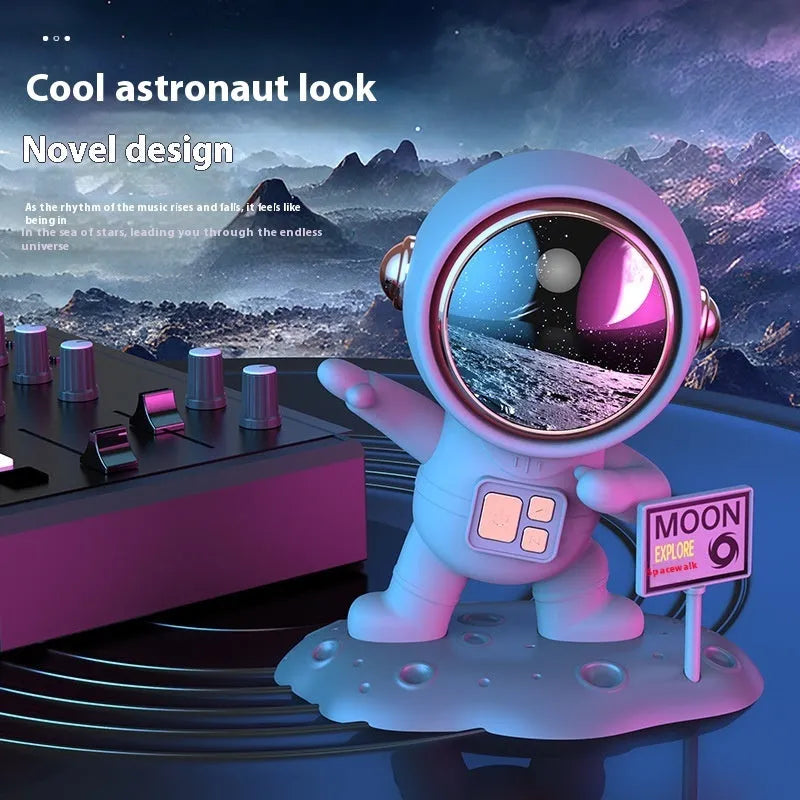 Bluetooth Spaceman small creative ornament speaker with voice prompts, lithium battery, stereo audio, in two colour editions