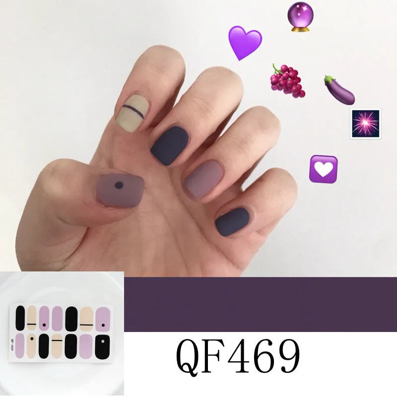 3D diamond waterproof nail stickers for pregnant women, 14 full coverage stickers per pack, multiple colour styles