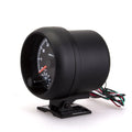 Black automotive digital tachometer with blue laser pointer for engine RPM measurement