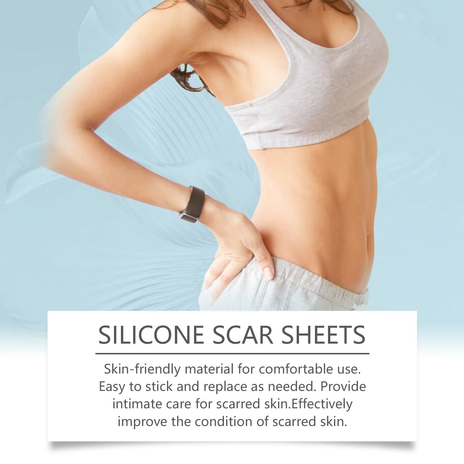 Skin Smooth Silicone Scar Paster roll with mint leaf and inactive ingredients, 1 roll net content