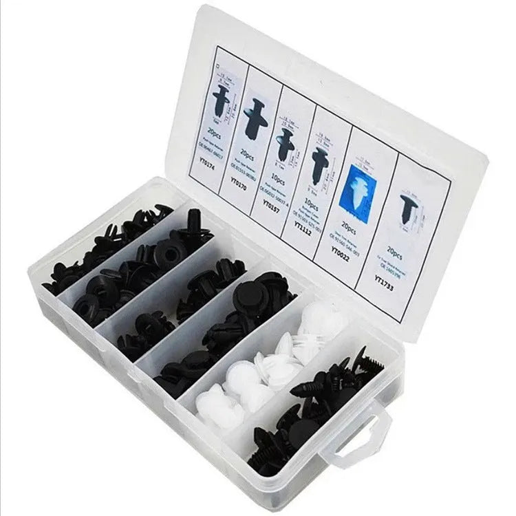 Car buckle clip boxed set with 100 single pack plus 5-piece set and airplane box, outer box 20.2cm x 10.5cm x 3.5cm