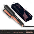 Hair straightener with digital temperature display showing 207℃ and negative ion technology
