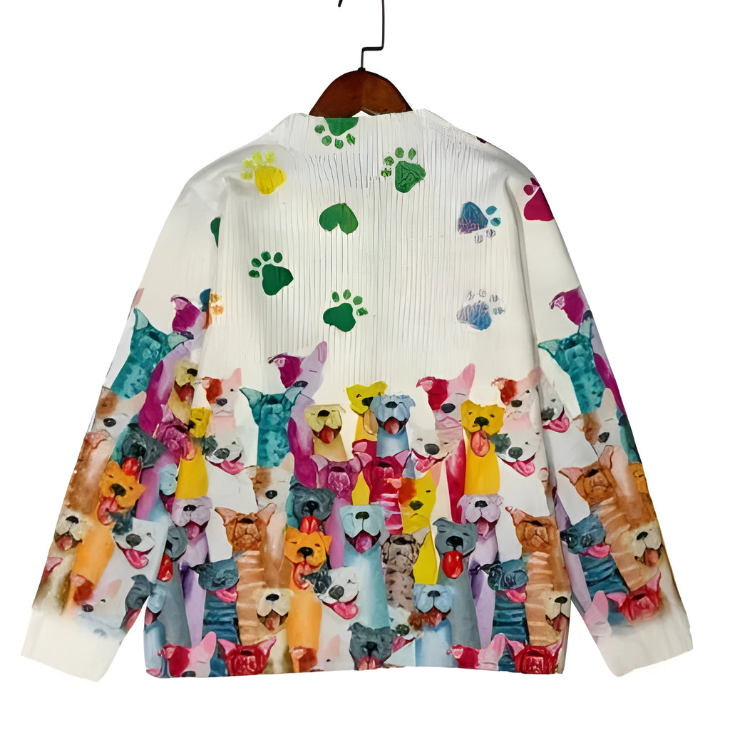 Men's loose-fit short sleeve cardigan in solid colour with printing finish, polyester fibre, front view