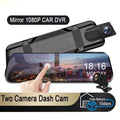 Car rearview mirror camera with 9.88 inch touch screen, motion detection, WiFi, and 1080p recording