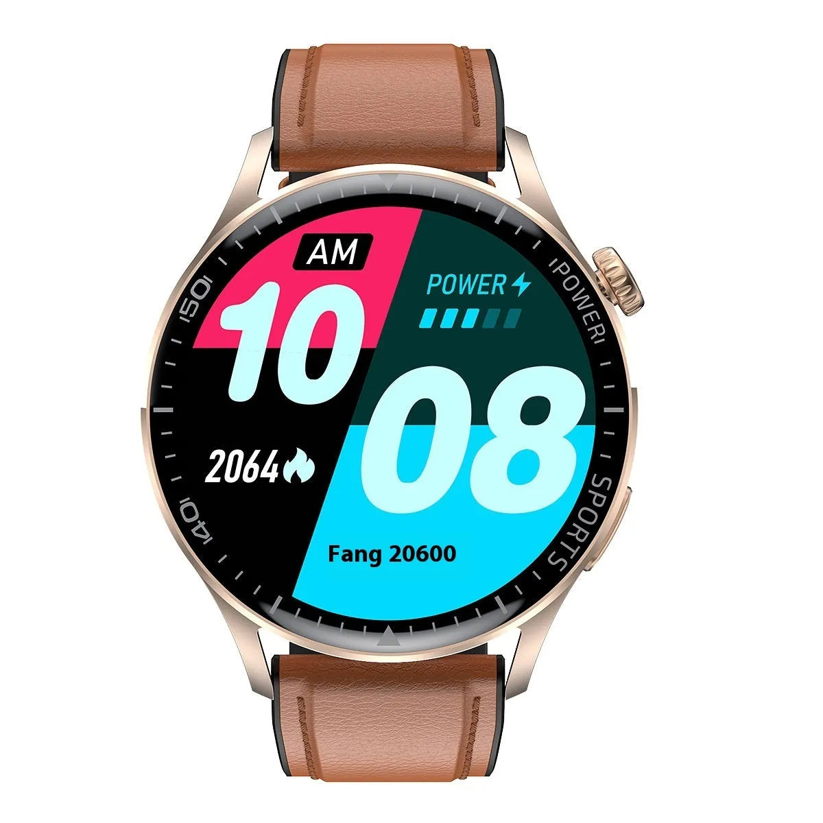 Smart watch with HD IPS screen, touch button, and multiple colour and strap options