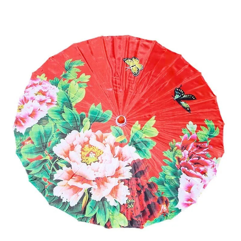 Classical ceiling decorative printed silk umbrella in national style with silk cloth fabric, 60cm size