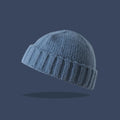 Acrylic knitted beanie hat women dome crown elastic cap circumference 56-59cm twelve colours including black beige and navy blue