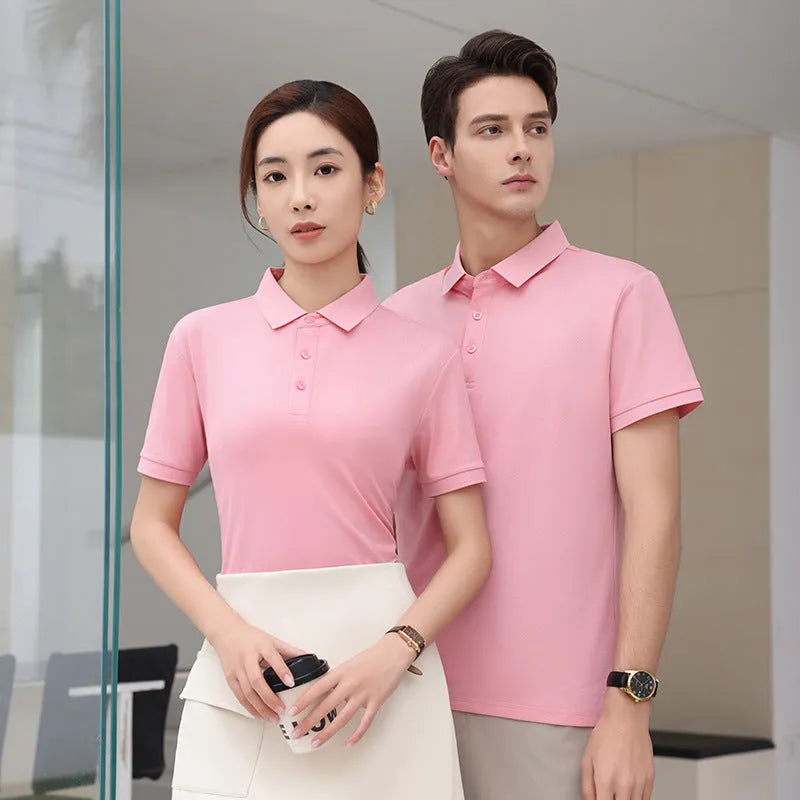Solid colour short sleeve workwear polo shirt for men in a regular fit, available in 14 colours including white and blue