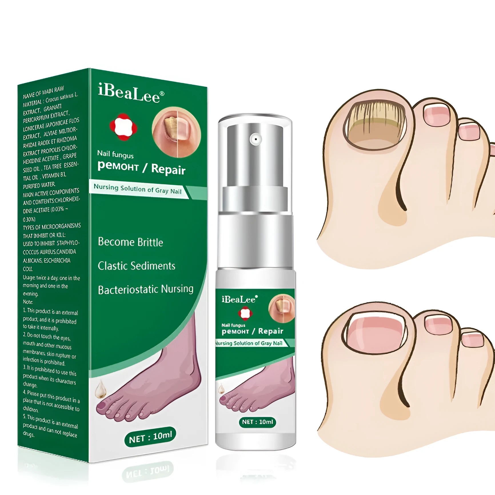 10ml whitenail antibacterial liquid bottle for foot care antimicrobial treatment