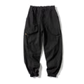 Cotton tapered casual pants with ankle tied design in black or khaki colour