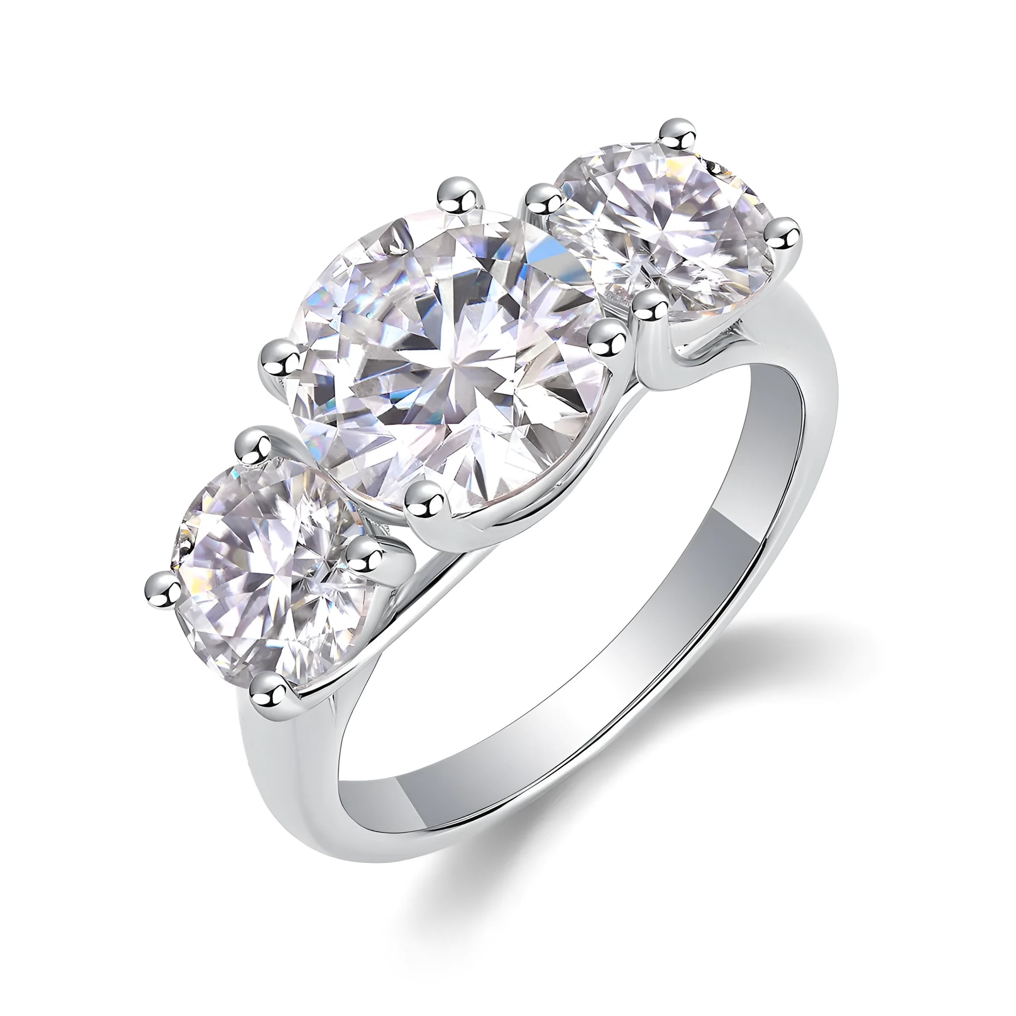Three Lives Of Fortune 3-carat moissanite wedding ring set in platinum-plated S925 silver with gift box