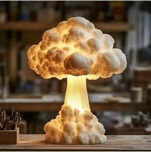 Atomic bomb explosion mushroom cloud shaped modern art table lamp with USB socket.