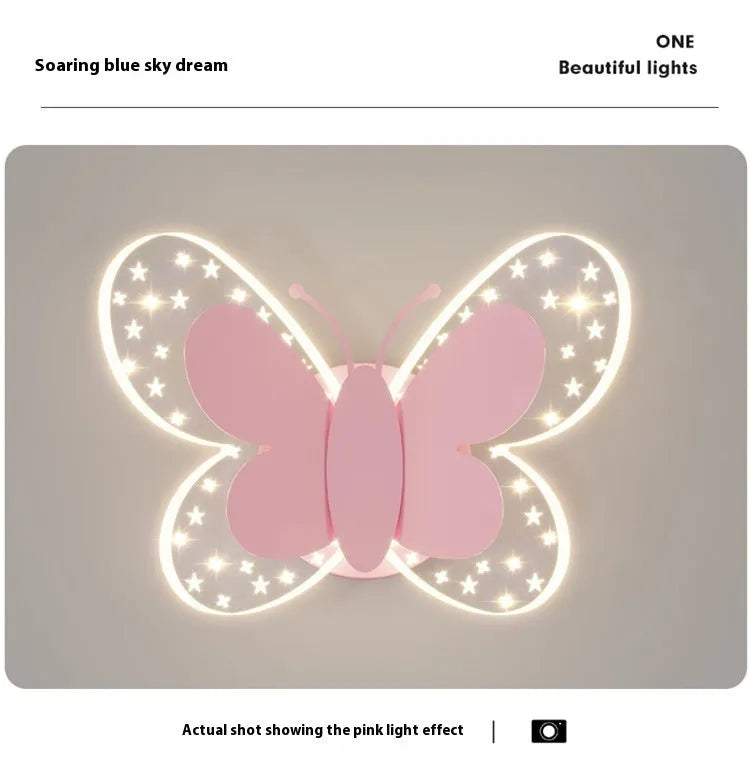Butterfly acrylic wall lamp for children's bedroom, 240 x 170 x 105mm, 220V, available in pink, blue and white colours