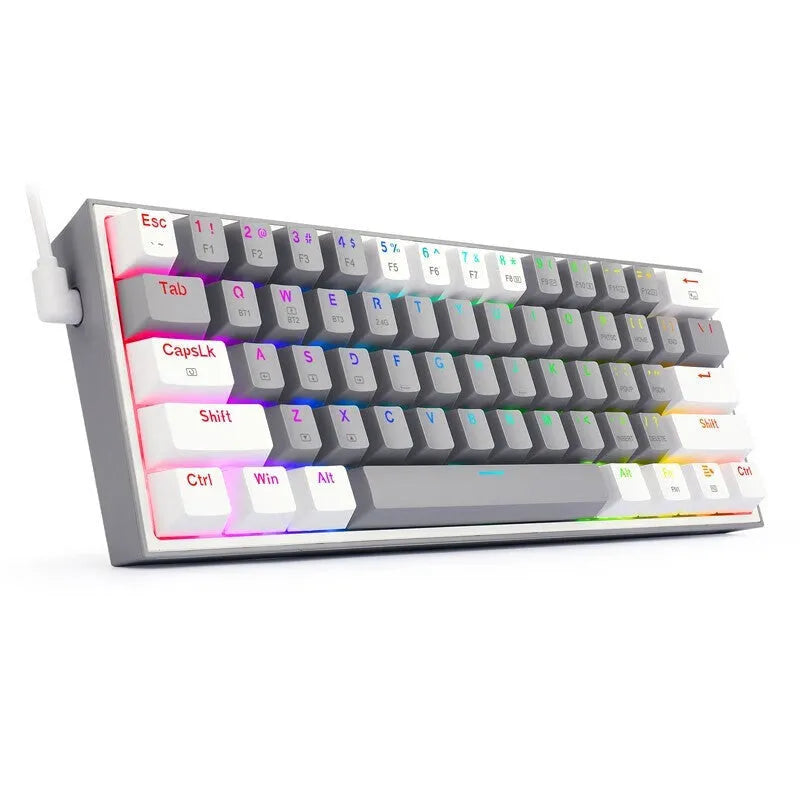 K617 RGB mechanical keyboard with white pink colour scheme and backlit keys