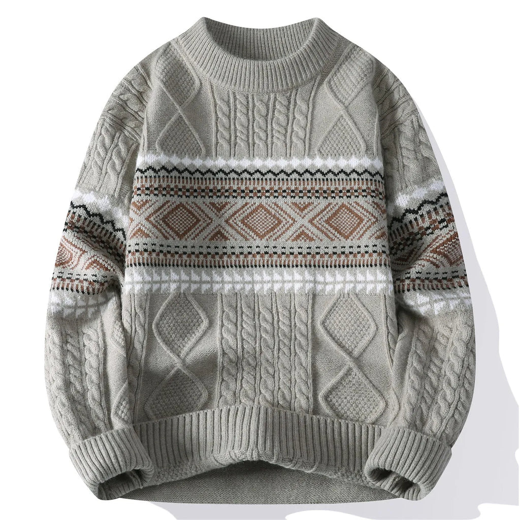 Men's mock neck sweater in beige gray and black, cotton blend, straight fit pullover, sizes M to 4XL
