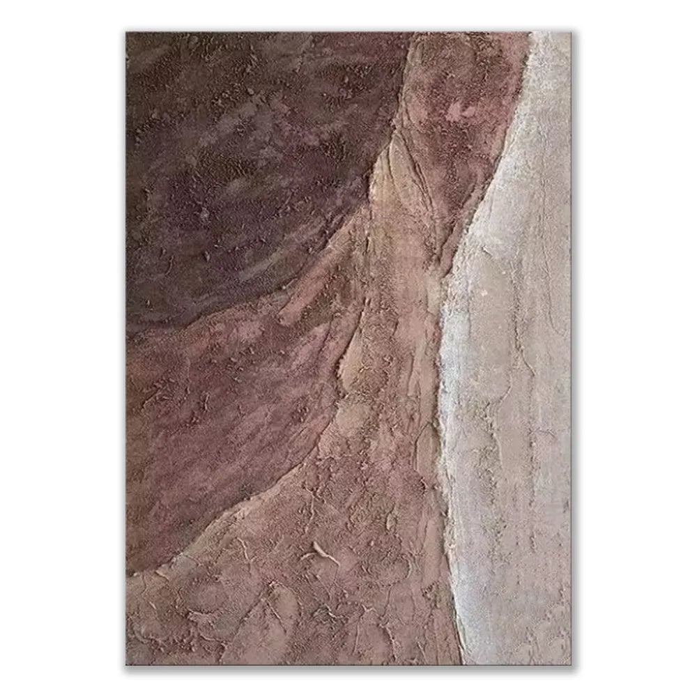 Handmade abstract brown texture oil painting on rolled unstretched canvas for wall decor