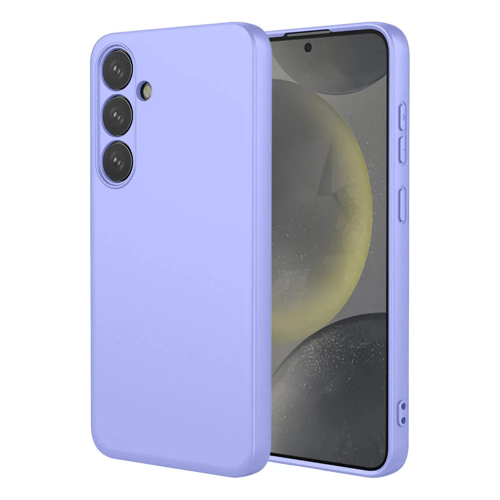 Skin feel liquid silicone TPU phone case for Samsung in black, 2.0mm thick, spray-coated finish