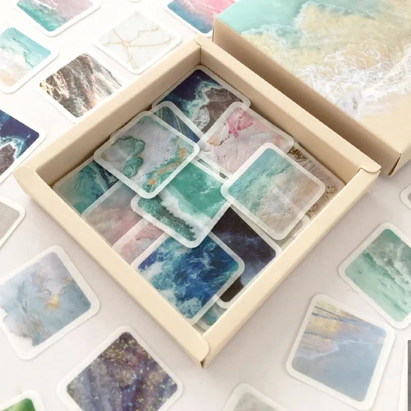 200 pc washi paper sticker box set with Japanese paper, assorted colours, 10x10cm outer pack