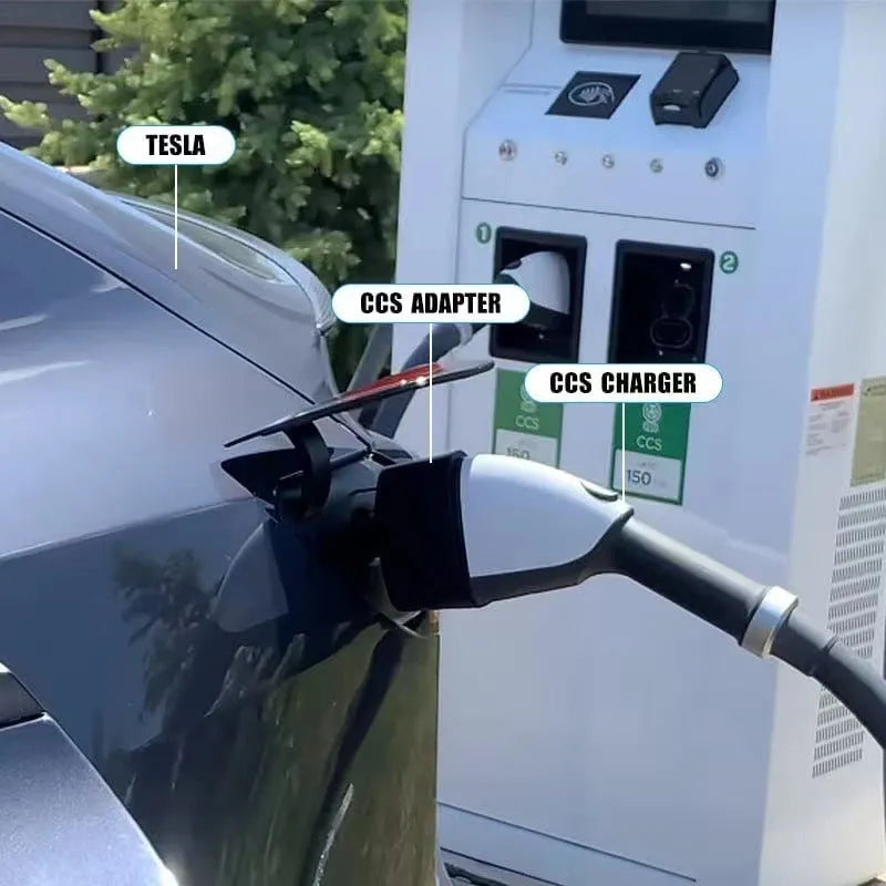 American Standard Tesla charging plug conversion in black with dustproof cover and silver-plated pins, 195x96x67mm