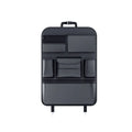 Black leather car seat back hanging storage bag with handle for vehicle organisation