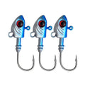 Beizheng Road Yayu shaped lead head fishing hook in blue, silver, yellow colours.