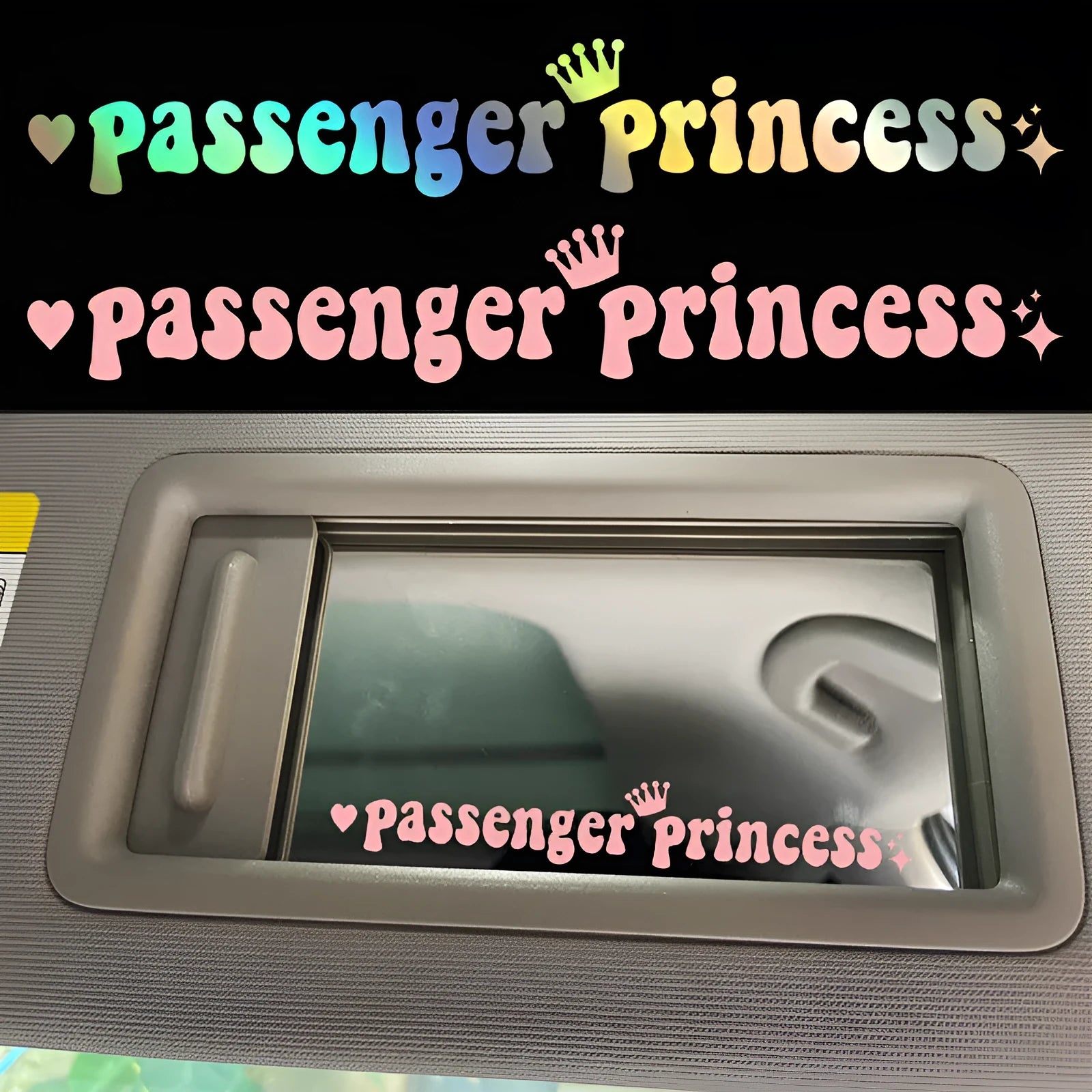 Passenger princess plastic car sticker for rearview mirror decoration
