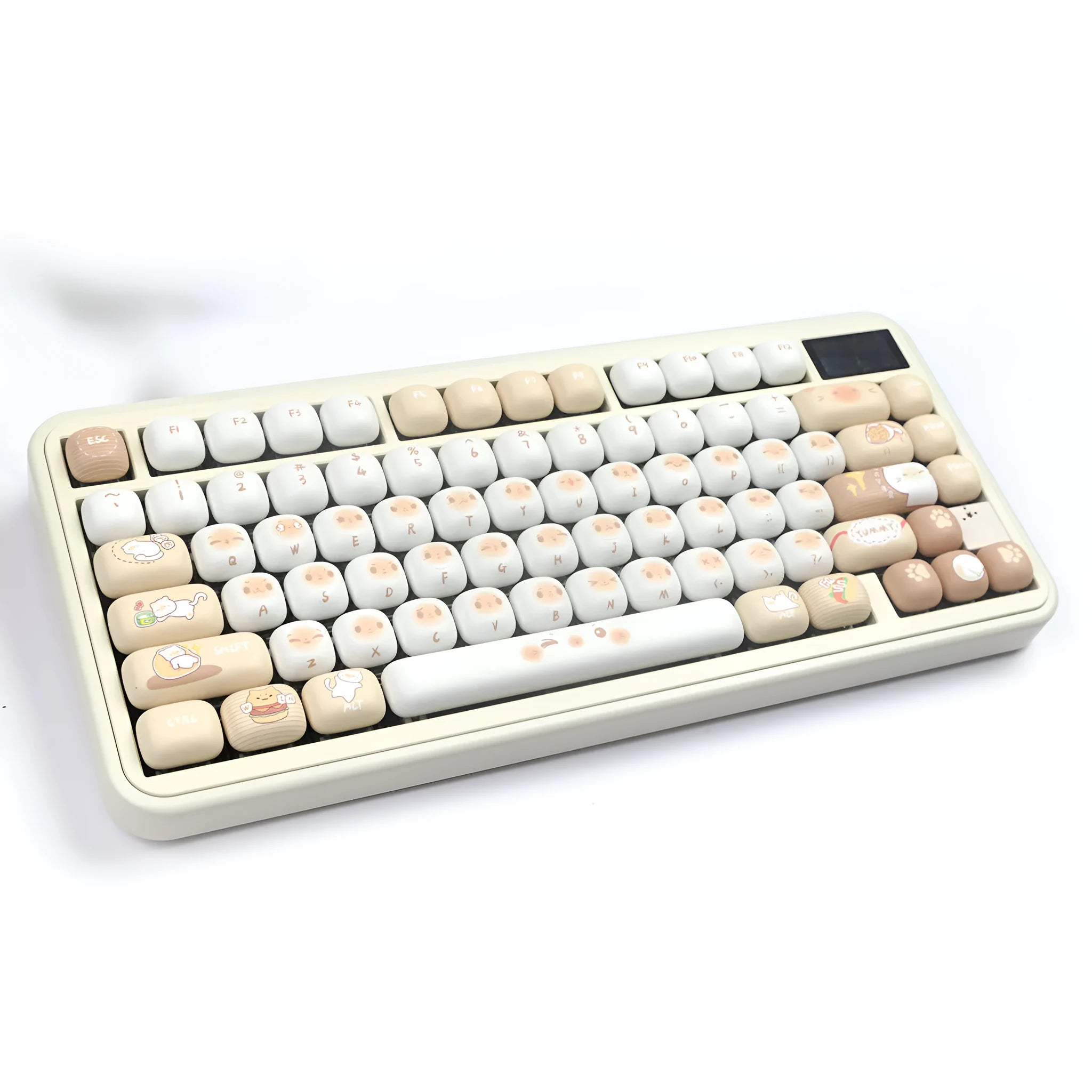 Steamed bread cat design mechanical keyboard keycap set with PBT construction and dye sublimation printing