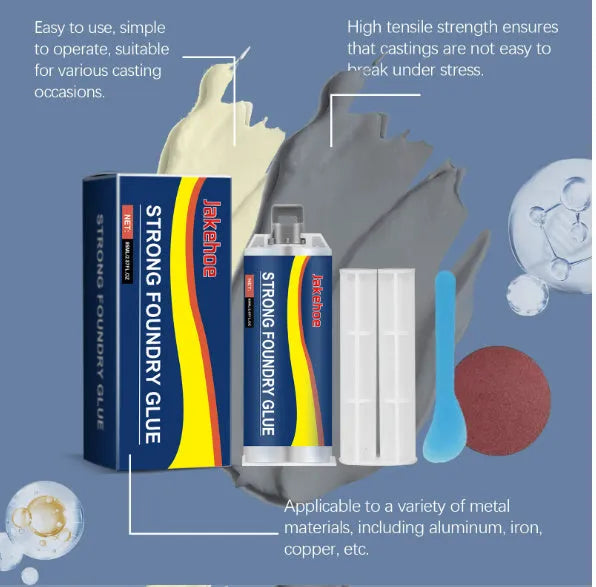 85ml tube of metal epoxy sealant with applicator push rod, scraper, and sandpaper for stainless steel, copper, aluminium repairs.